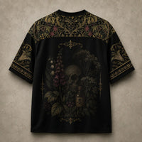 Floral Jersey Shirt Deadly In Bloom Gothic Graphic Chaosbornwear