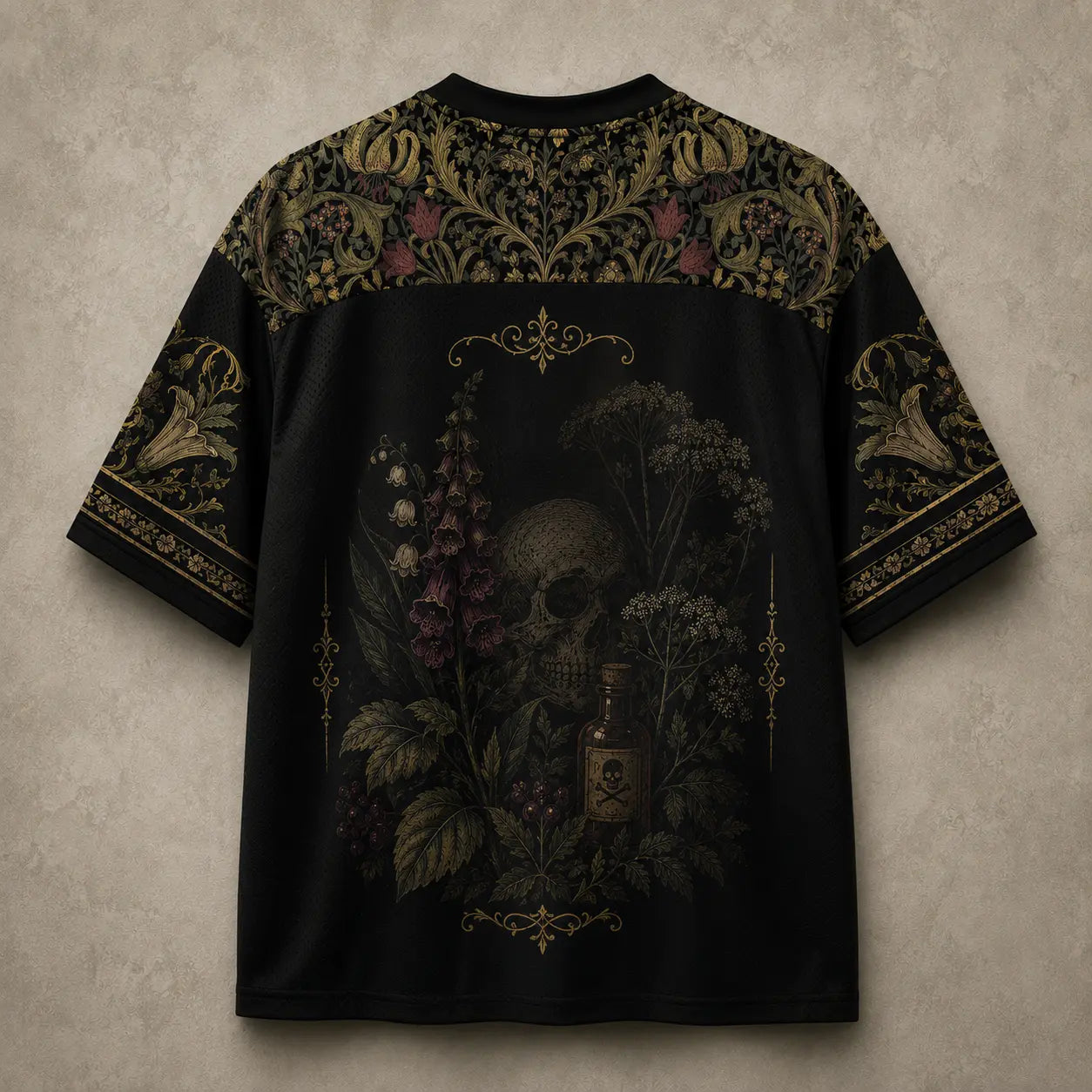 Floral Jersey Shirt Deadly In Bloom Gothic Graphic Chaosbornwear
