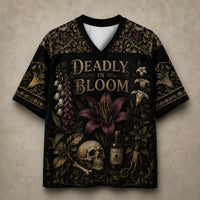 Floral Jersey Shirt Deadly In Bloom Gothic Graphic Chaosbornwear