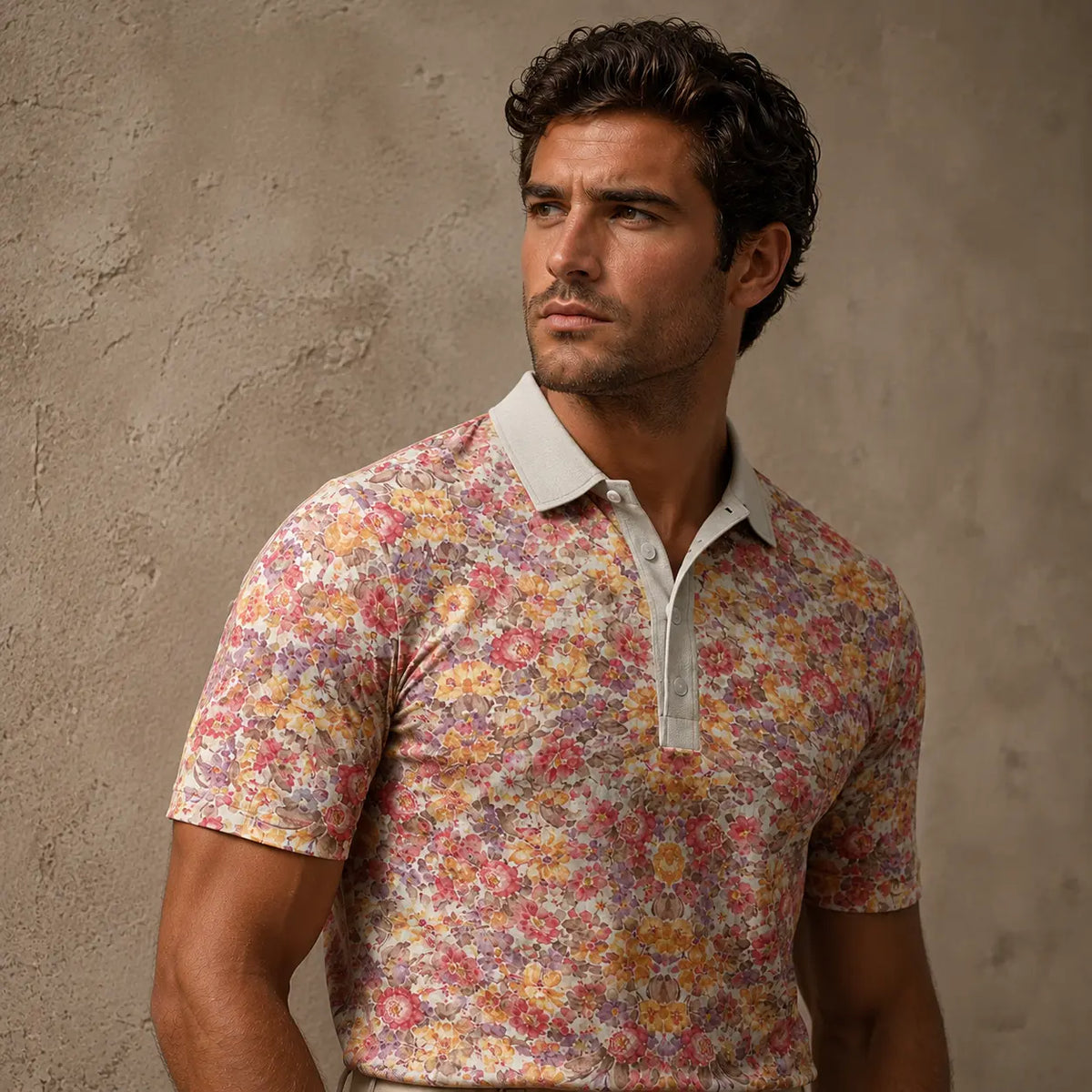 Floral Polo Shirt Mens Vintage Flower Print Polo Shirt | Chaosborn