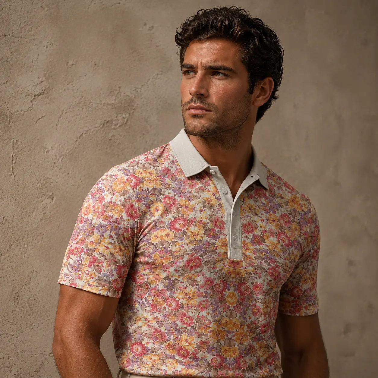Floral Polo Shirt Mens Vintage Flower Print Polo Shirt | Chaosborn