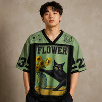 Flower Thief Black Cat Sunflower Jersey Shirt Japan Inspired 23 Chaosbornwear