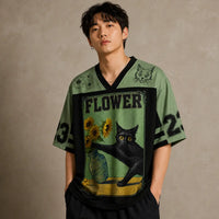 Flower Thief Black Cat Sunflower Jersey Shirt Japan Inspired 23 Chaosbornwear