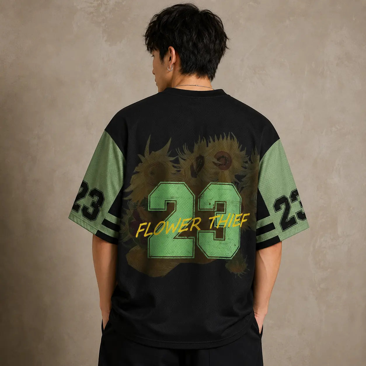 Flower Thief Black Cat Sunflower Jersey Shirt Japan Inspired 23 Chaosbornwear