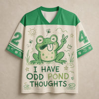 Frog Jersey Shirt Odd Pond Thoughts Funny Peace Sign 24 Chaosbornwear