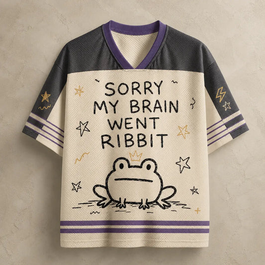 Frog Jersey Shirt Sorry My Brain Went Ribbit Still Thinking Chaosbornwear