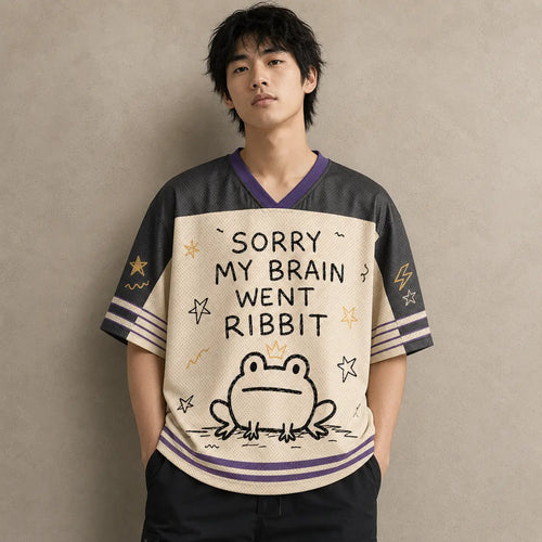 Frog Jersey Shirt Sorry My Brain Went Ribbit Still Thinking Chaosbornwear