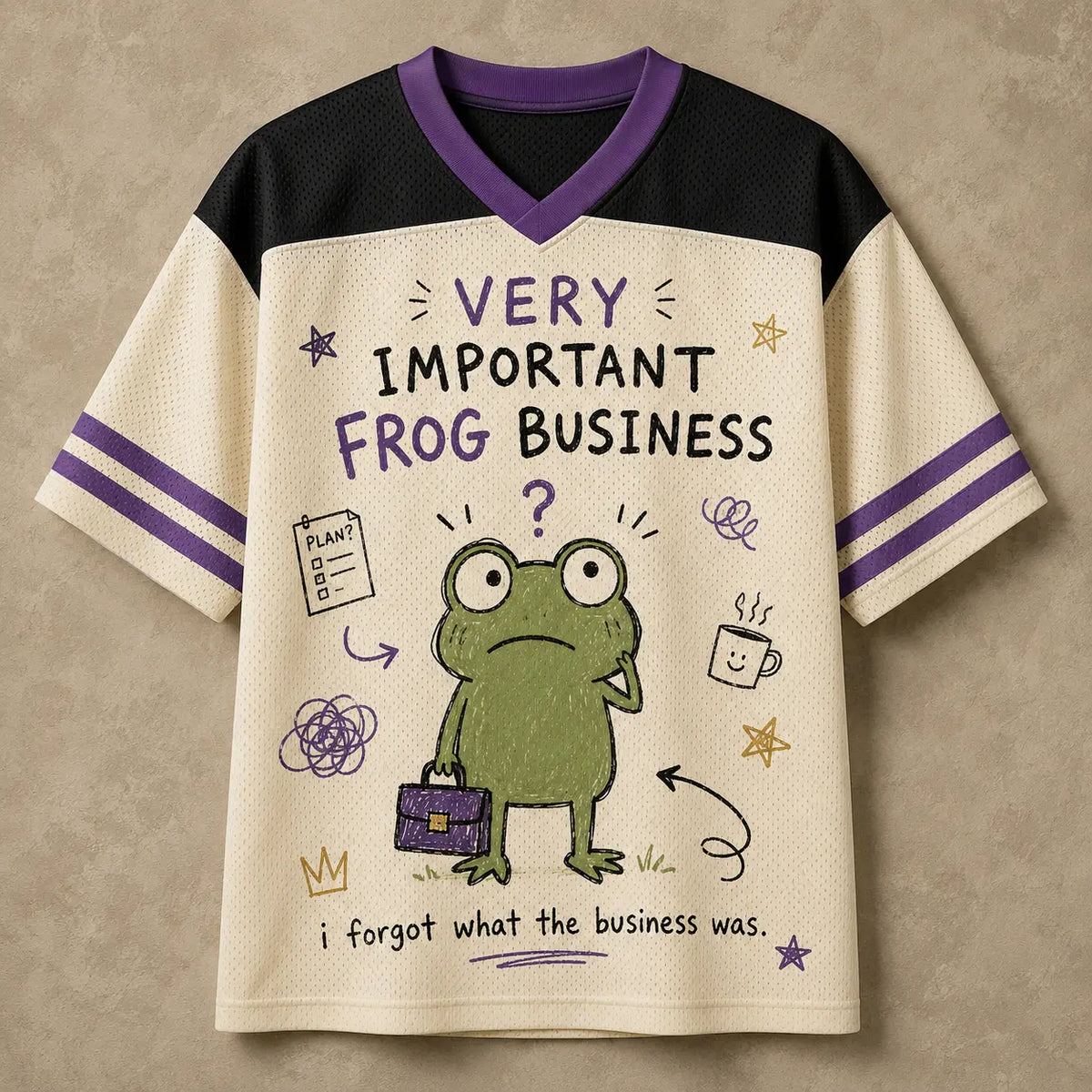 Frog Jersey Shirt Very Important Frog Business Still Figuring It Out Chaosbornwear