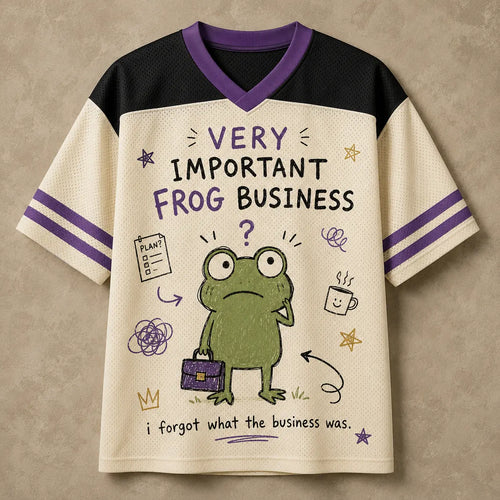 Frog Jersey Shirt Very Important Frog Business Still Figuring It Out Chaosbornwear