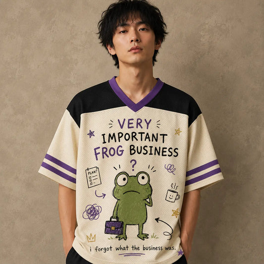 Frog Jersey Shirt Very Important Frog Business Still Figuring It Out Chaosbornwear