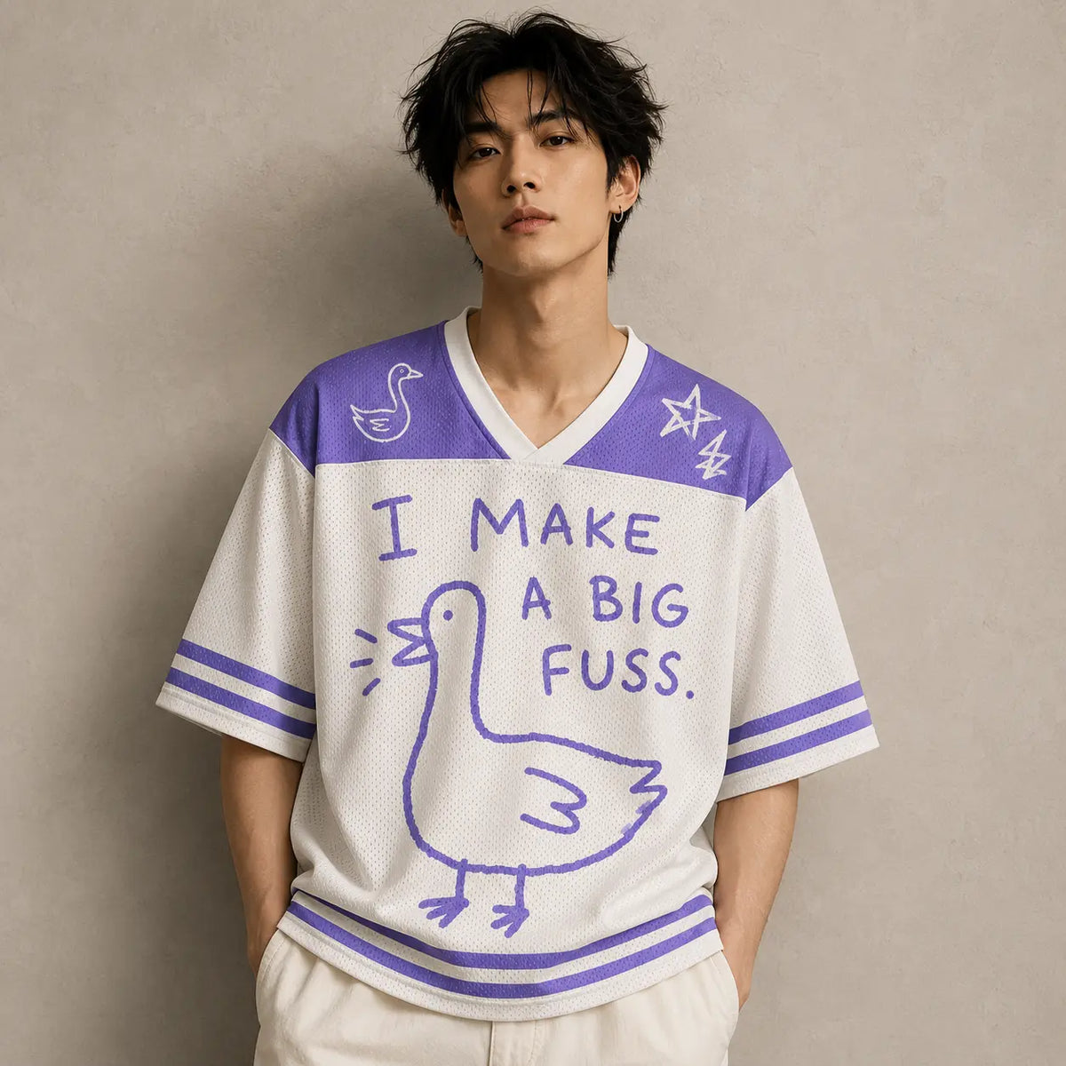 Goose Jersey Shirt I Make A Big Fuss Uh Oh Chaosbornwear