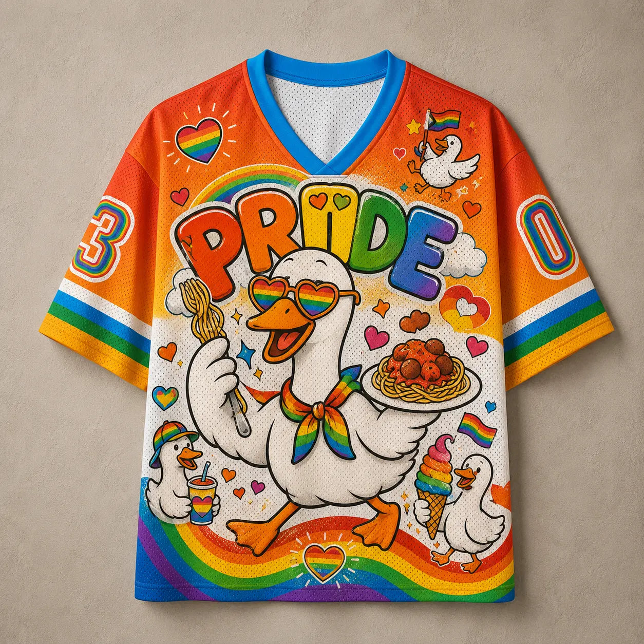 Goose Jersey Shirt Pride Rainbow Graphic Chaosbornwear