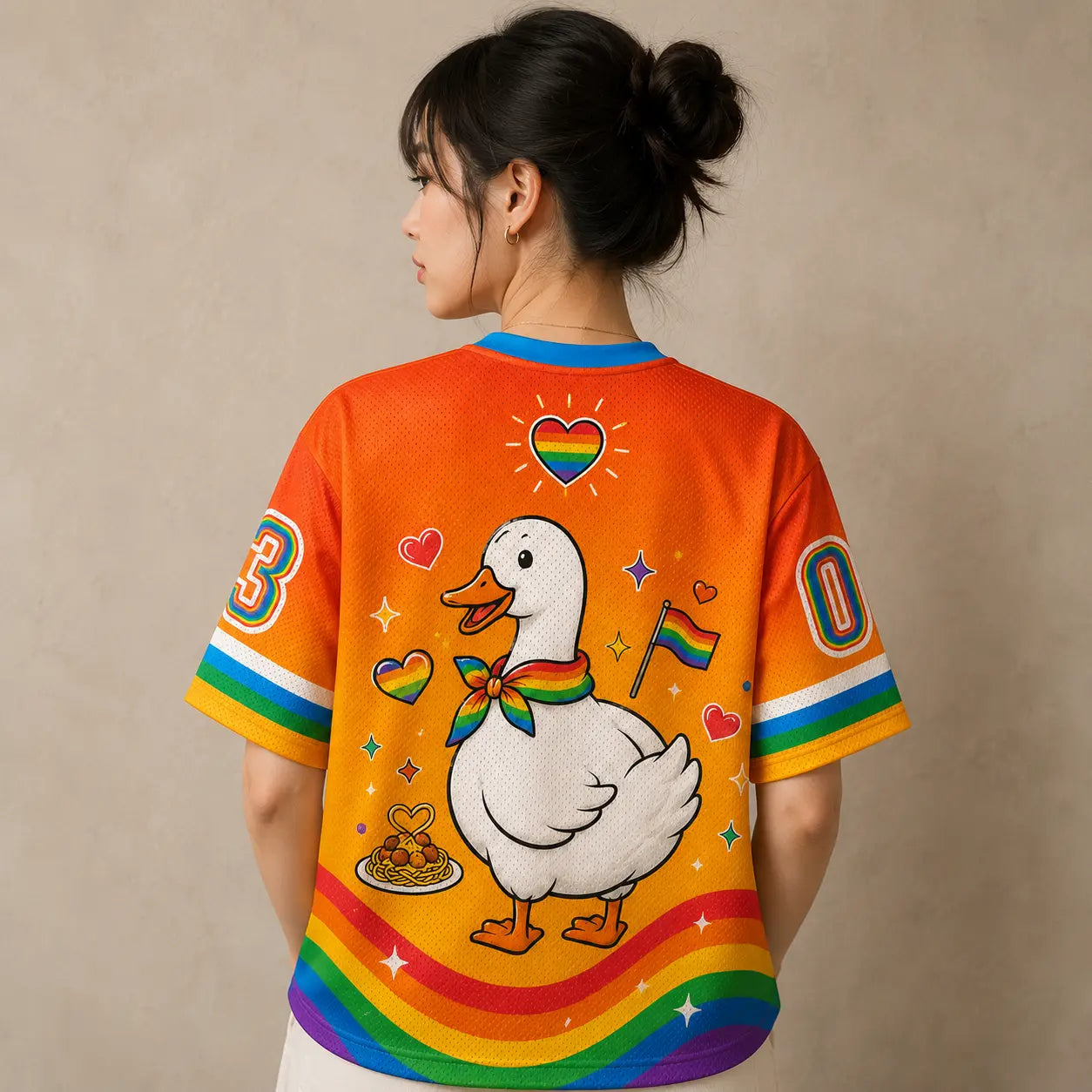 Goose Jersey Shirt Pride Rainbow Graphic Chaosbornwear