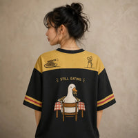 Goose Jersey Shirt Silly Goose Eats First Worries Later Still Eating Chaosbornwear