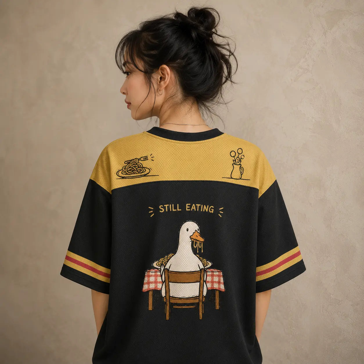Goose Jersey Shirt Silly Goose Eats First Worries Later Still Eating Chaosbornwear