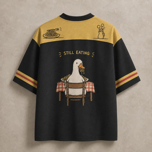 Goose Jersey Shirt Silly Goose Eats First Worries Later Still Eating Chaosbornwear