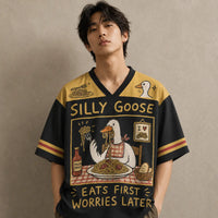 Goose Jersey Shirt Silly Goose Eats First Worries Later Still Eating Chaosbornwear