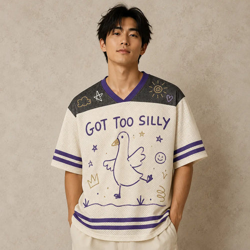 Got Too Silly Goose Jersey Shirt Funny Doodle Cage Chaosbornwear