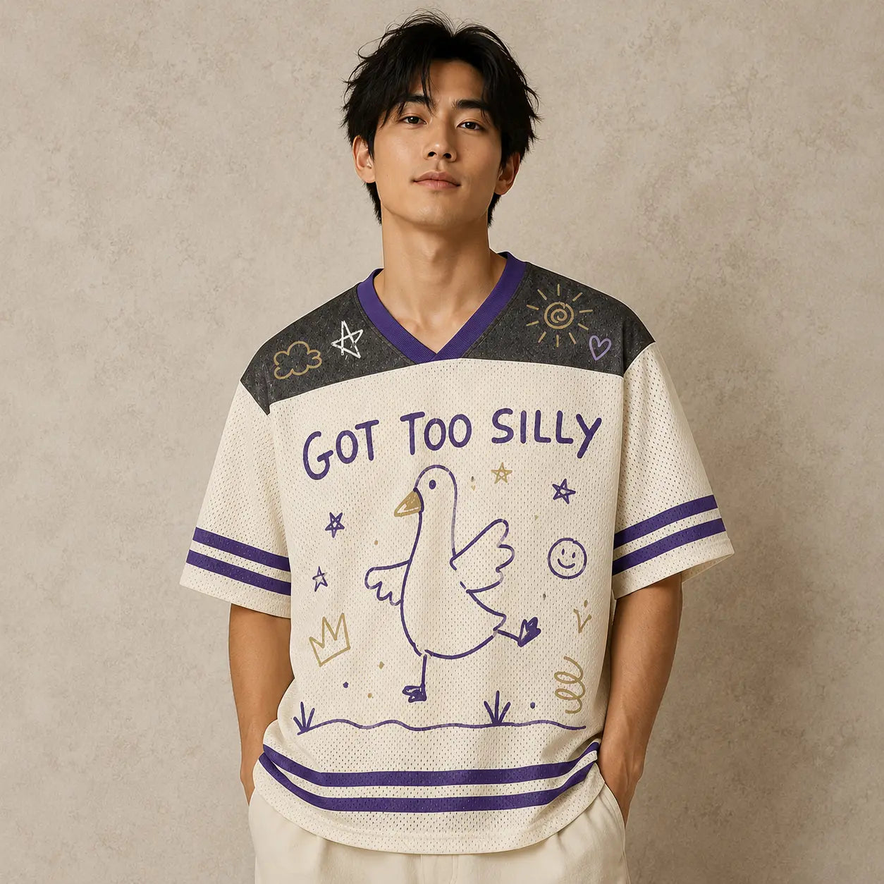 Got Too Silly Goose Jersey Shirt Funny Doodle Cage Chaosbornwear
