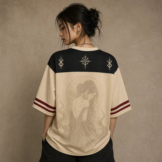 Gothic Jersey Shirt Ashen Vow Dark Fantasy Graphic Chaosbornwear