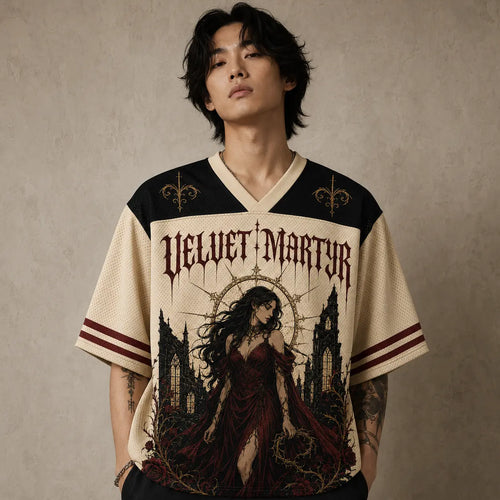 Gothic Jersey Shirt Velvet Martyr Dark Fantasy Graphic Chaosbornwear
