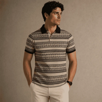 Greek Key Polo Shirt Mens Vintage Pattern Golf Shirt Chaosborn