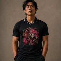 Jaguar Polo Shirt Black Pink Graphic Performance Shirt Chaosbornwear