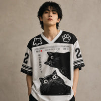 Japan CCTV Surveillance Cat Kanji Jersey Shirt REC 02 Chaosbornwear