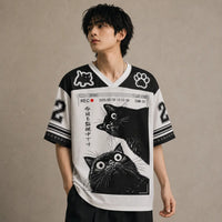 Japan CCTV Surveillance Cat Kanji Jersey Shirt REC 02 Chaosbornwear