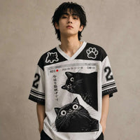 Japan CCTV Surveillance Cat Kanji Jersey Shirt REC 02 Chaosbornwear