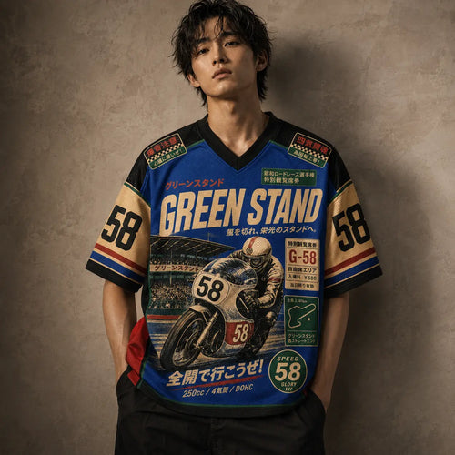 Japan Football Shirt Green Stand Racing Soccer Jersey Chaosbornwear