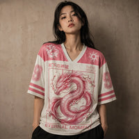 Japan Football Shirt Pink Sakura Dragon Soccer Jersey Chaosbornwear