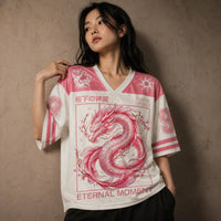 Japan Football Shirt Pink Sakura Dragon Soccer Jersey Chaosbornwear