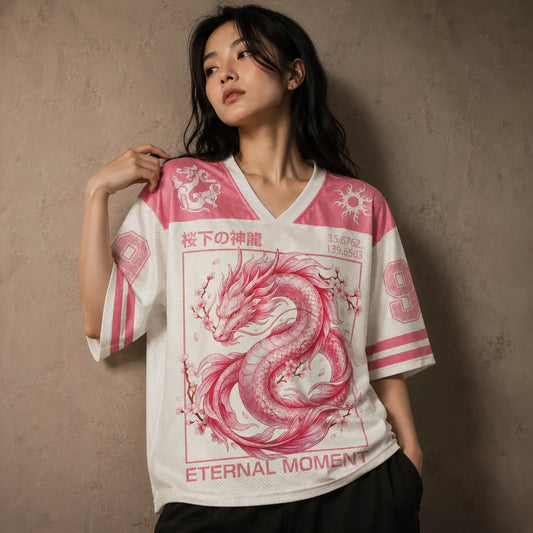 Japan Football Shirt Pink Sakura Dragon Soccer Jersey Chaosbornwear