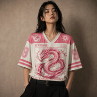 Japan Football Shirt Pink Sakura Dragon Soccer Jersey Chaosbornwear