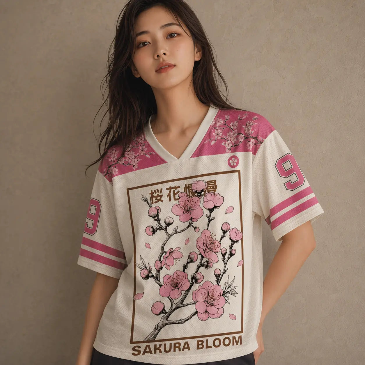 Japan Football Shirt Sakura Bloom Womens Soccer Jersey Chaosbornwear
