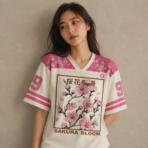Japan Football Shirt Sakura Bloom Womens Soccer Jersey Chaosbornwear