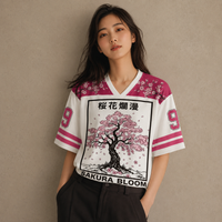 Japan Football Shirt Sakura Bloom Womens Soccer Jersey Chaosbornwear