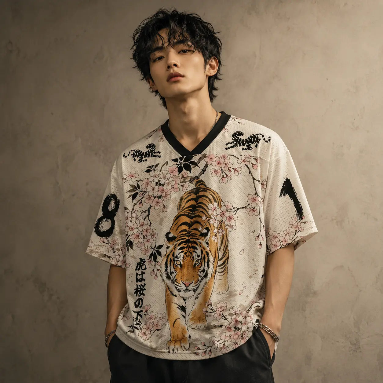 Japan Football Shirt Sakura Tiger Mens Soccer Jersey Chaosbornwear