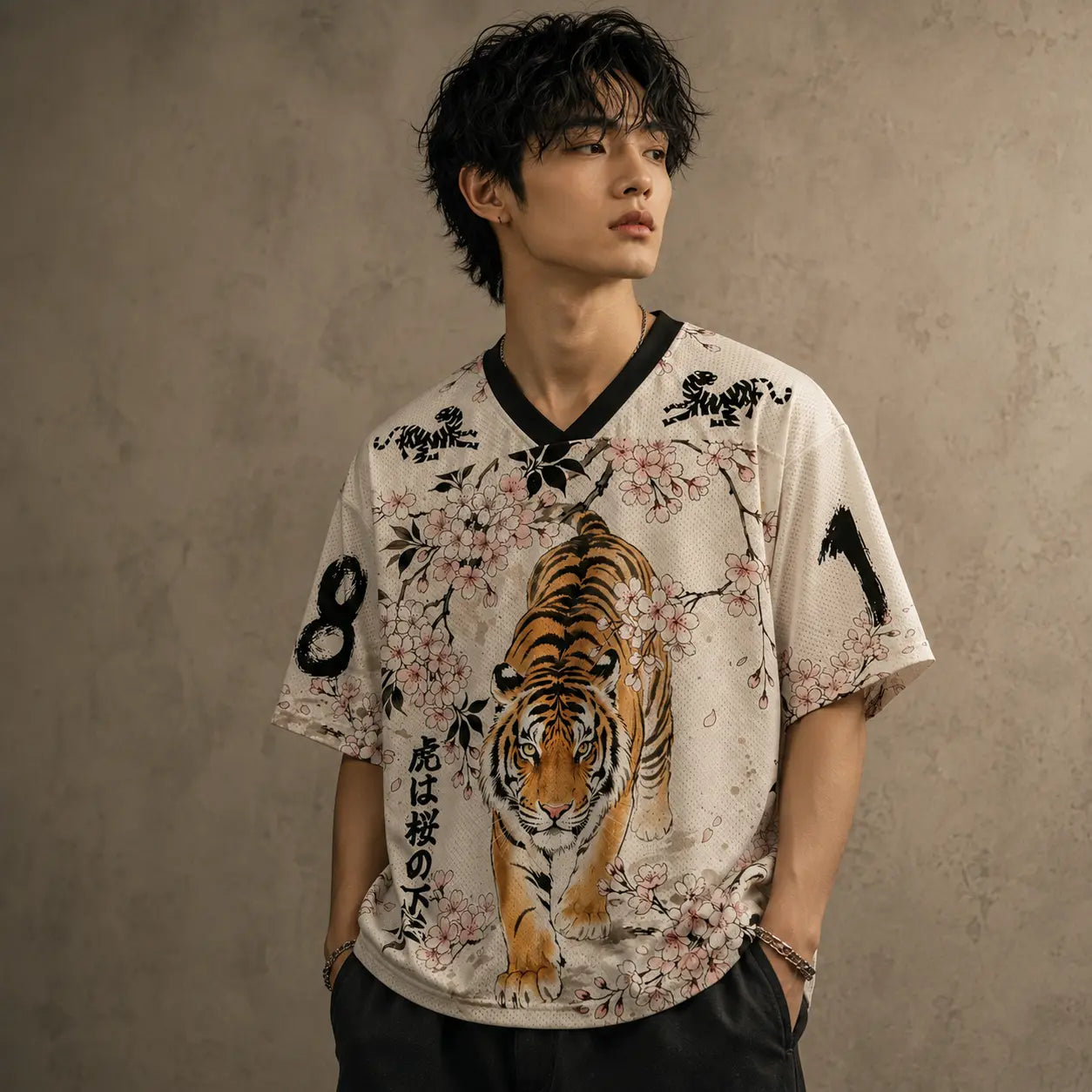 Japan Football Shirt Sakura Tiger Mens Soccer Jersey Chaosbornwear