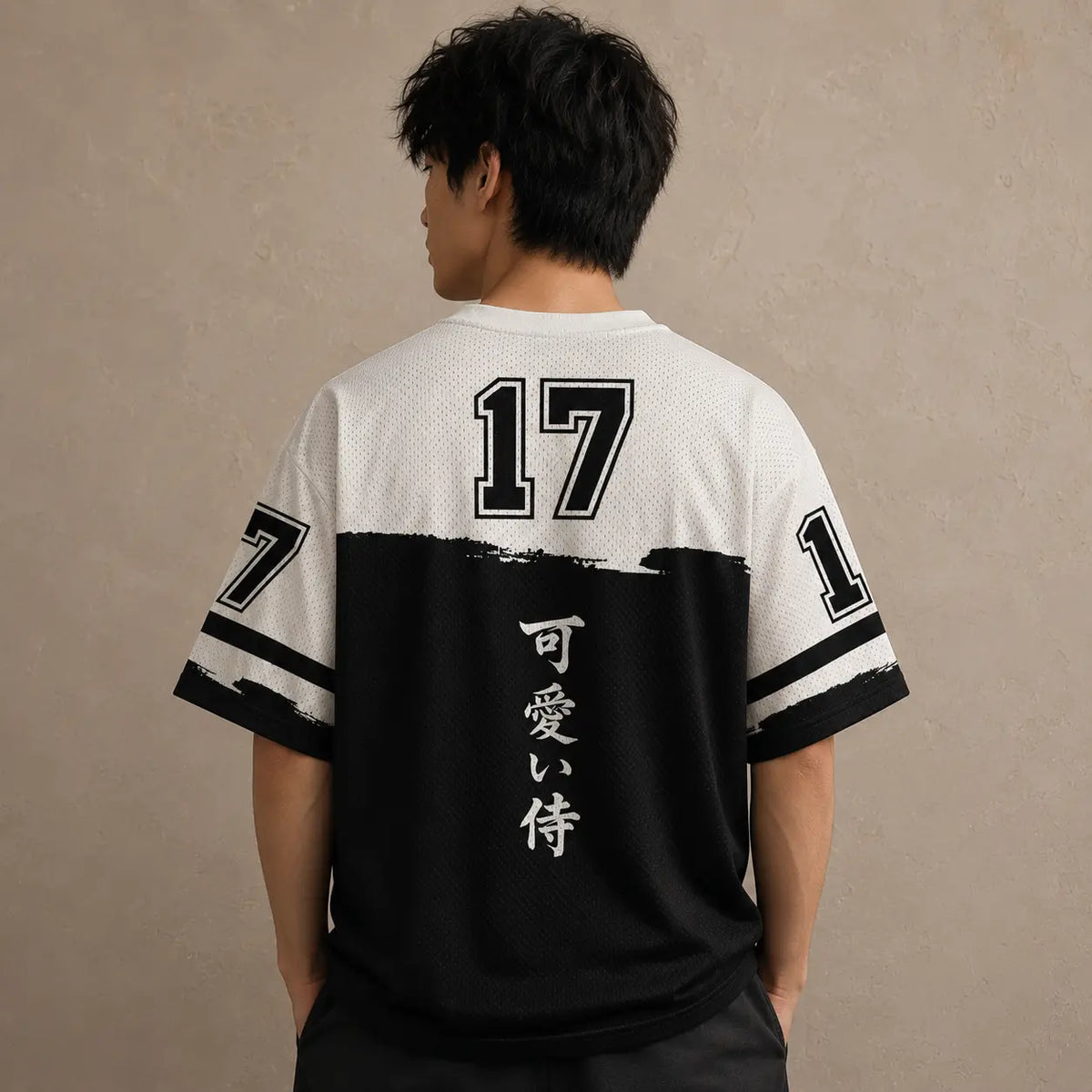 Japan Kawaii Samurai Cat Kanji Jersey Shirt Ink Brush 17 Chaosbornwear