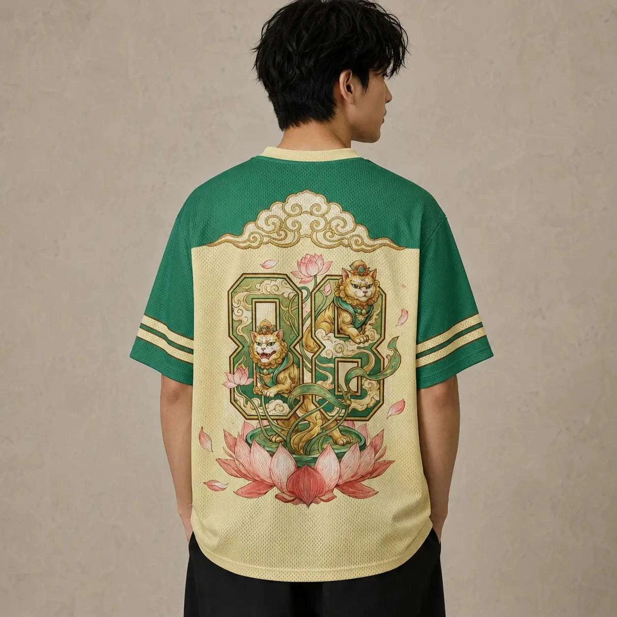 Japan Lotus Cat Zen Meditation Guardian Jersey Shirt Chaosbornwear