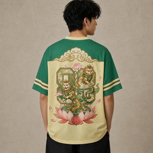 Japan Lotus Cat Zen Meditation Guardian Jersey Shirt Chaosbornwear