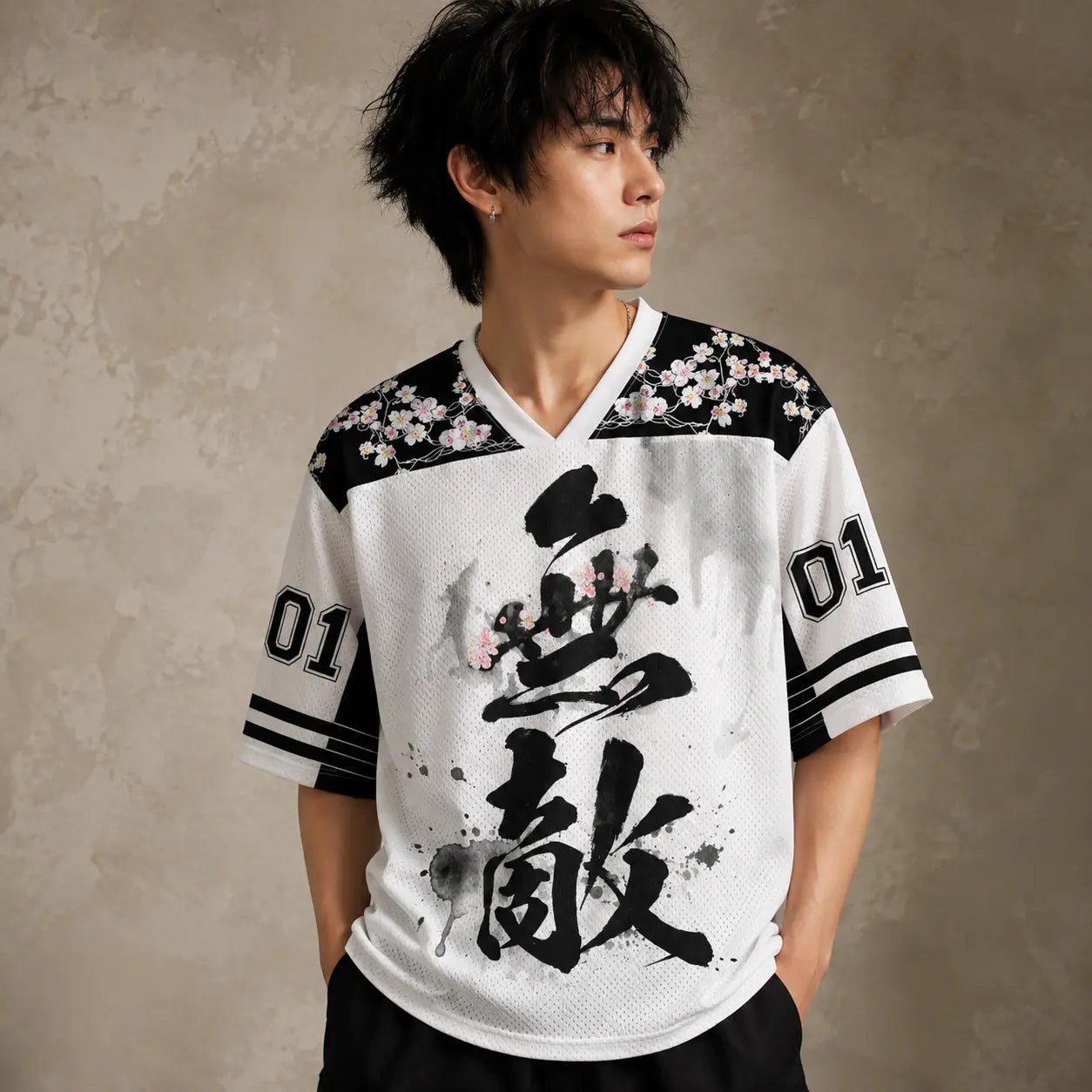 Japan Mount Fuji Sakura Kanji Jersey Shirt Cherry Blossom 01 Chaosbornwear