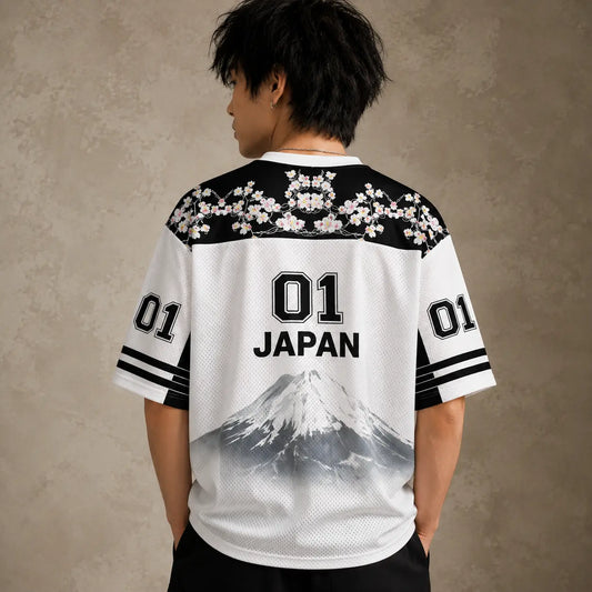 Japan Mount Fuji Sakura Kanji Jersey Shirt Cherry Blossom 01 Chaosbornwear