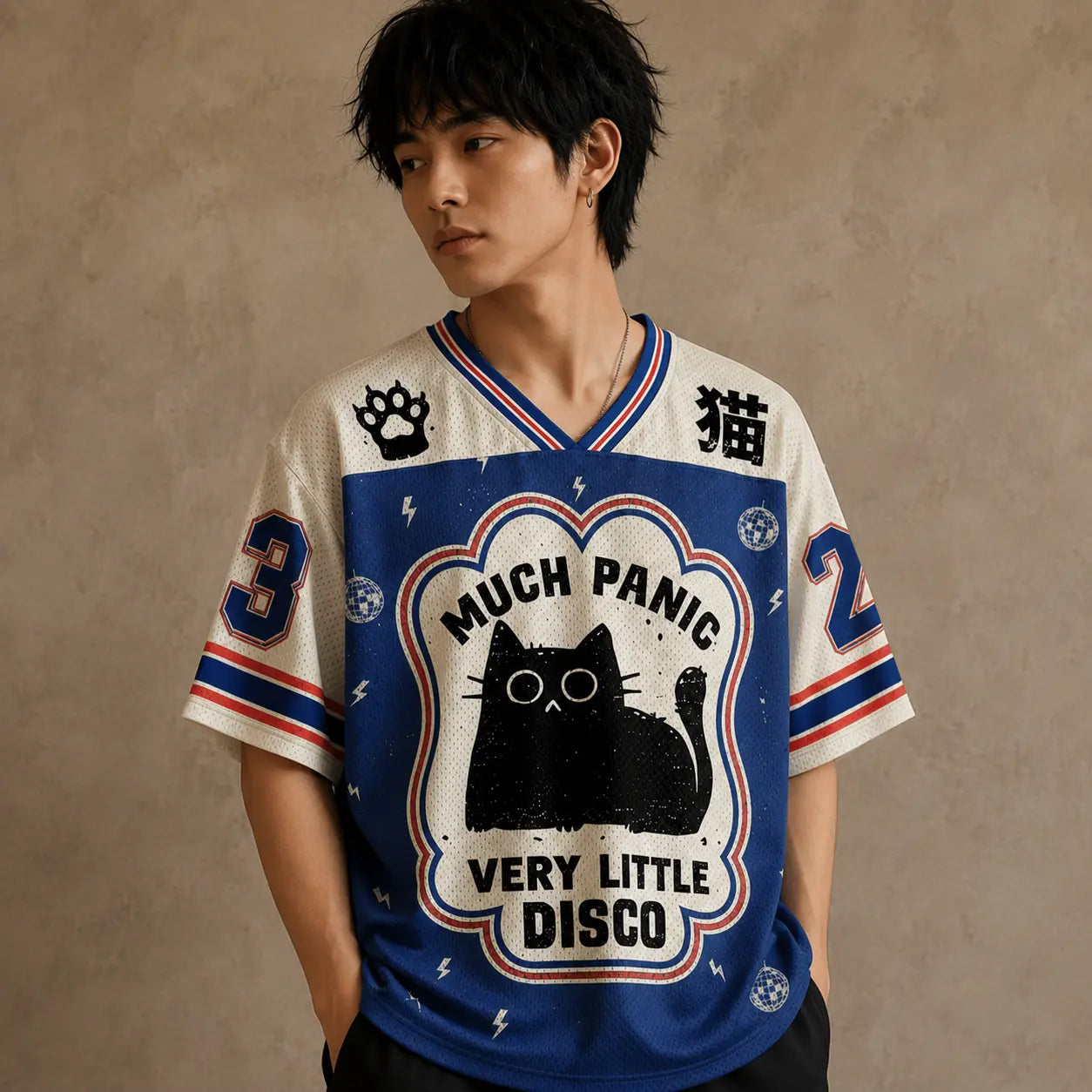 Japan Panic Cat Disco Jersey Shirt Much Panic Very Little Disco Chaosbornwear