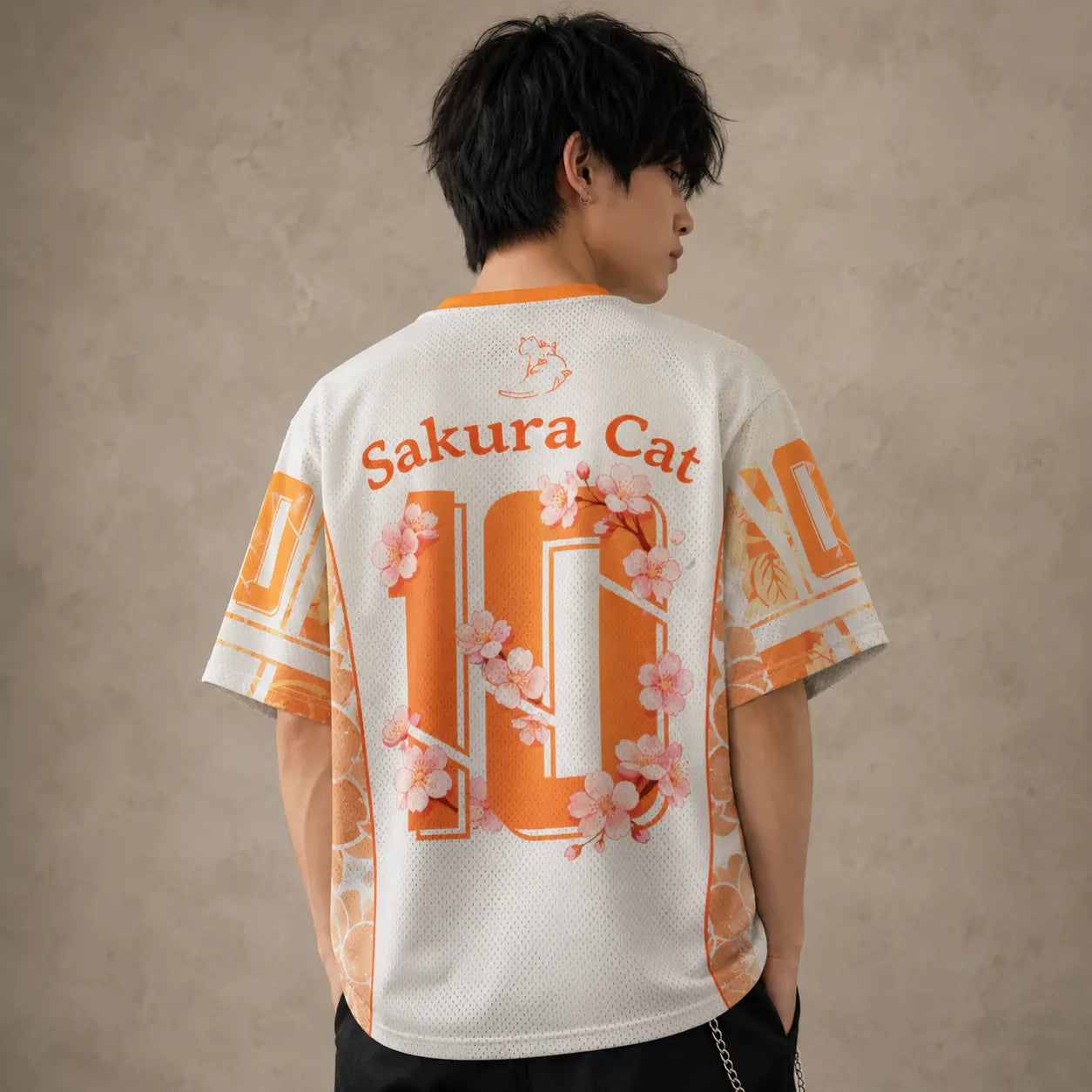 Japan Sakura Cat Cherry Blossom Kimono Jersey Shirt Chaosbornwear