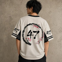 Japan Samurai Kanji Ink Brush Jersey Shirt Sakura Enso 47 Chaosbornwear