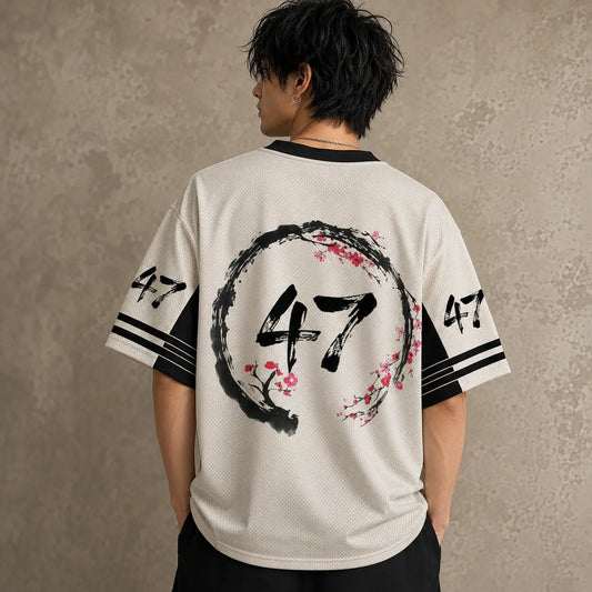 Japan Samurai Kanji Ink Brush Jersey Shirt Sakura Enso 47 Chaosbornwear
