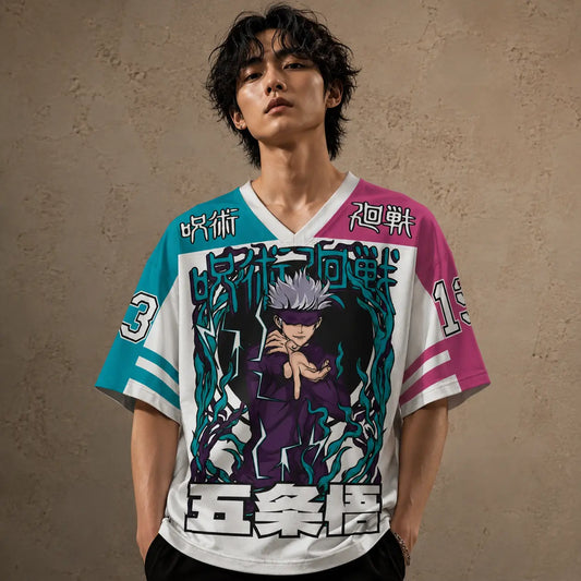 Japanese Anime Football Shirt Sorcery Graphic Jersey Chaosbornwear